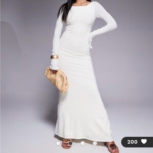 Princess Polly White Long Sleeve Maxi Dress backless size 6 never worn NWOT